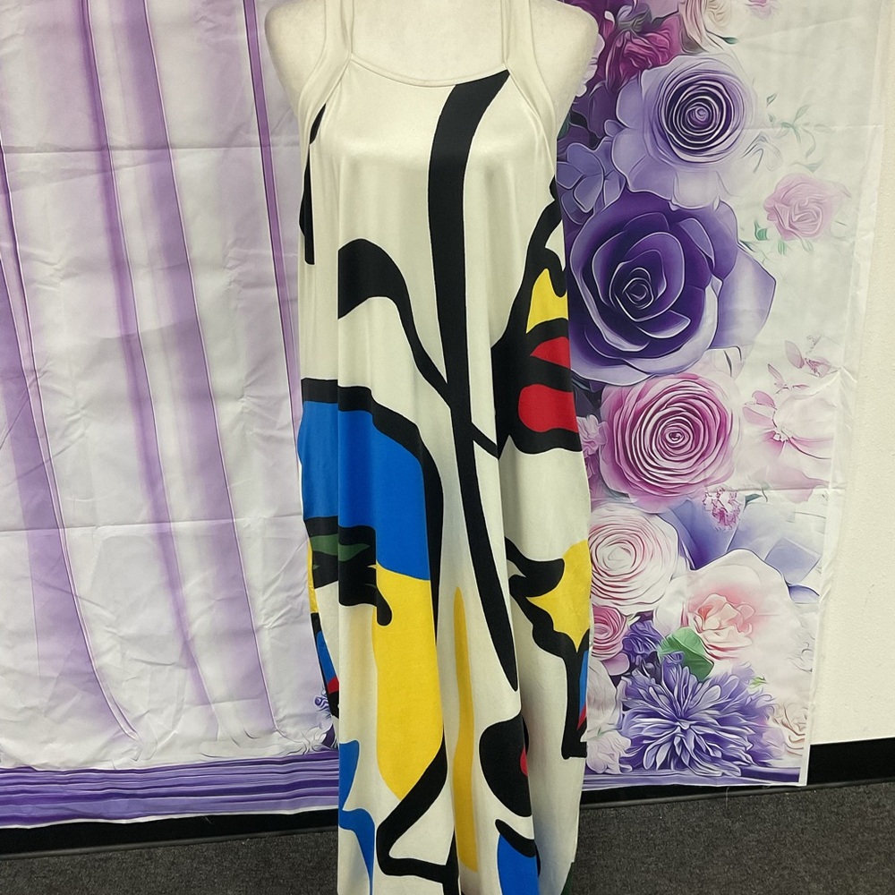 Vibrant Abstract Maxi Dress